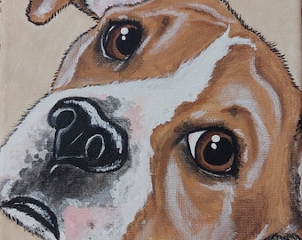 CUSTOM Pet Portrait Painting 6x6 pet memorial, perro, gato, mejor amigo, pérdida de mascotas, #petportrait