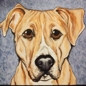 Custom Pet Portrait Painting 12x12 handpainted Pet Memorial, pet loss, dog painting, best friend, personalized gift