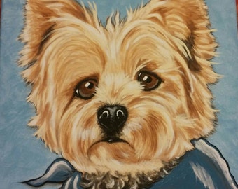 Custom Pet Portrait Painting 12x12 pintado a mano Pet Memorial perro gato, pérdida de mascotas, mascota pintada, arte de su mascota