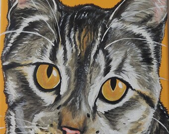 Custom Pet Portrait Painting 8x10, pet memorial, personalized, dog, cat, pet owner gift, painted pet, kitten art, cat painting