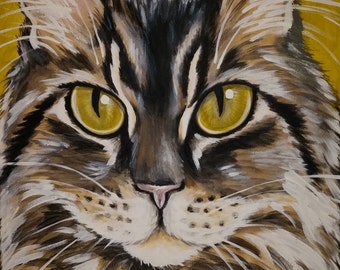 CUSTOM Painted Pet Portrait 11x14 , cat, dog, pet memorial, personalized gift, pet owner gift idea, pet loss