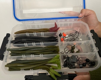 Handcrafted Shaky Head Hook Tackle Box Kit with Lures