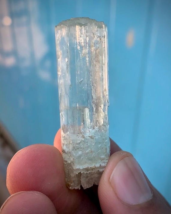 エッチング加工アクアマリンクリスタル 19g • パキスタン・スカルドゥ