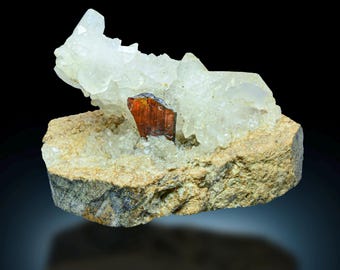18g Brookite with Quartz Cluster on Matrix • Rare Brookite Crystal Specimen • High-Quality Mineral from Balochistan Pakistan