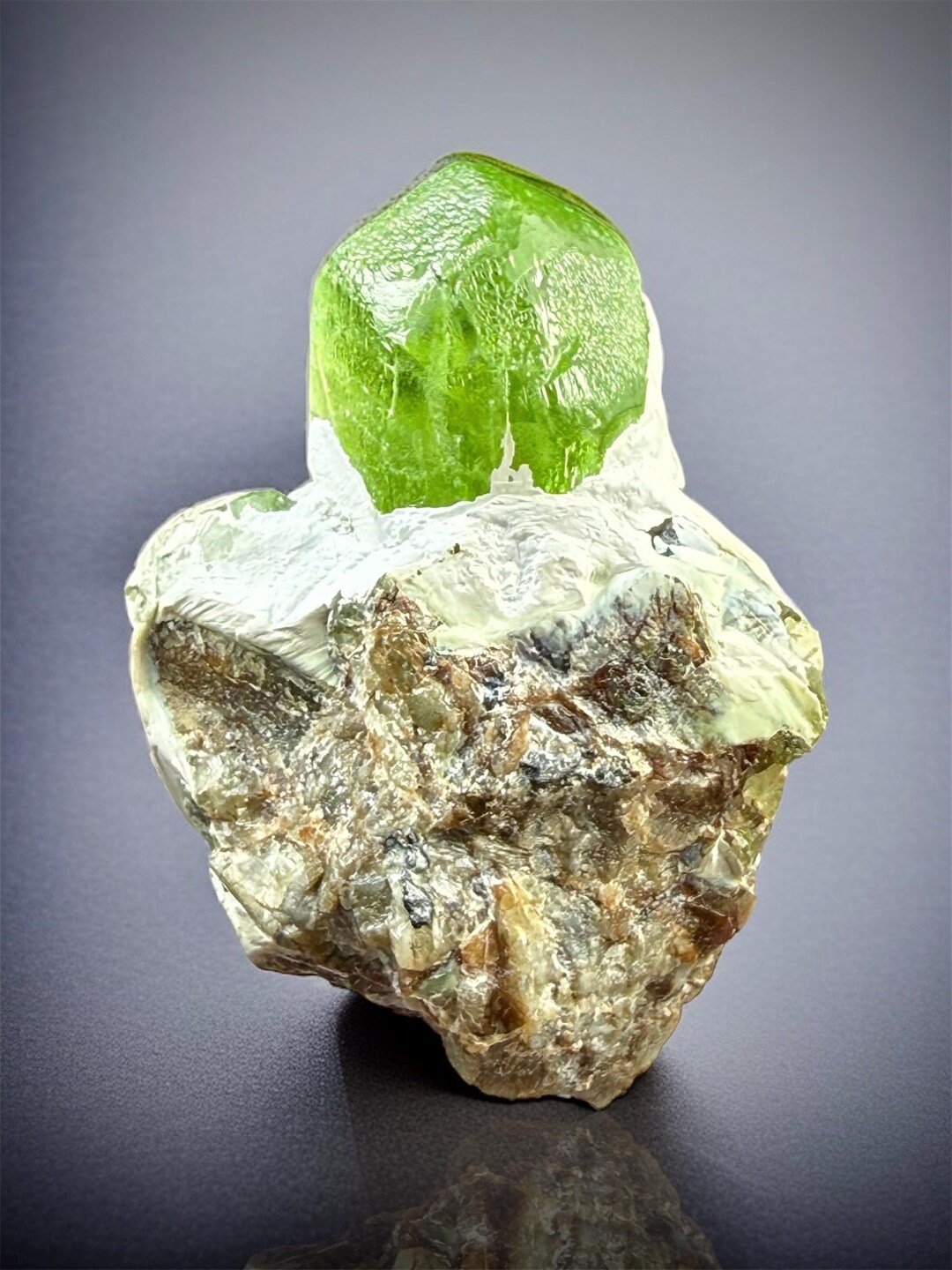 56g Green Peridot Crystal on Matrix • Skardu Pakistan Gemstone - Etsy