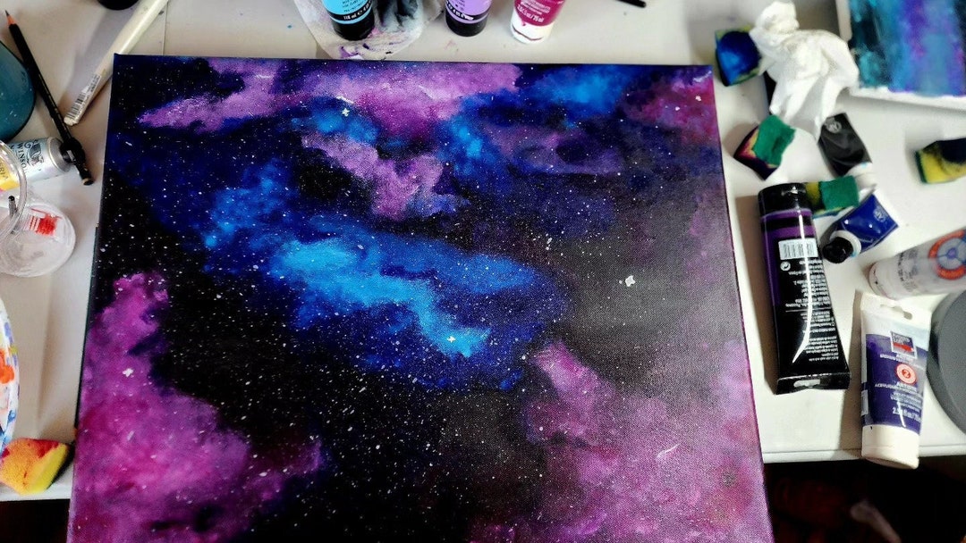 Galaxy Acrylic Painting Original Canvas - Etsy
