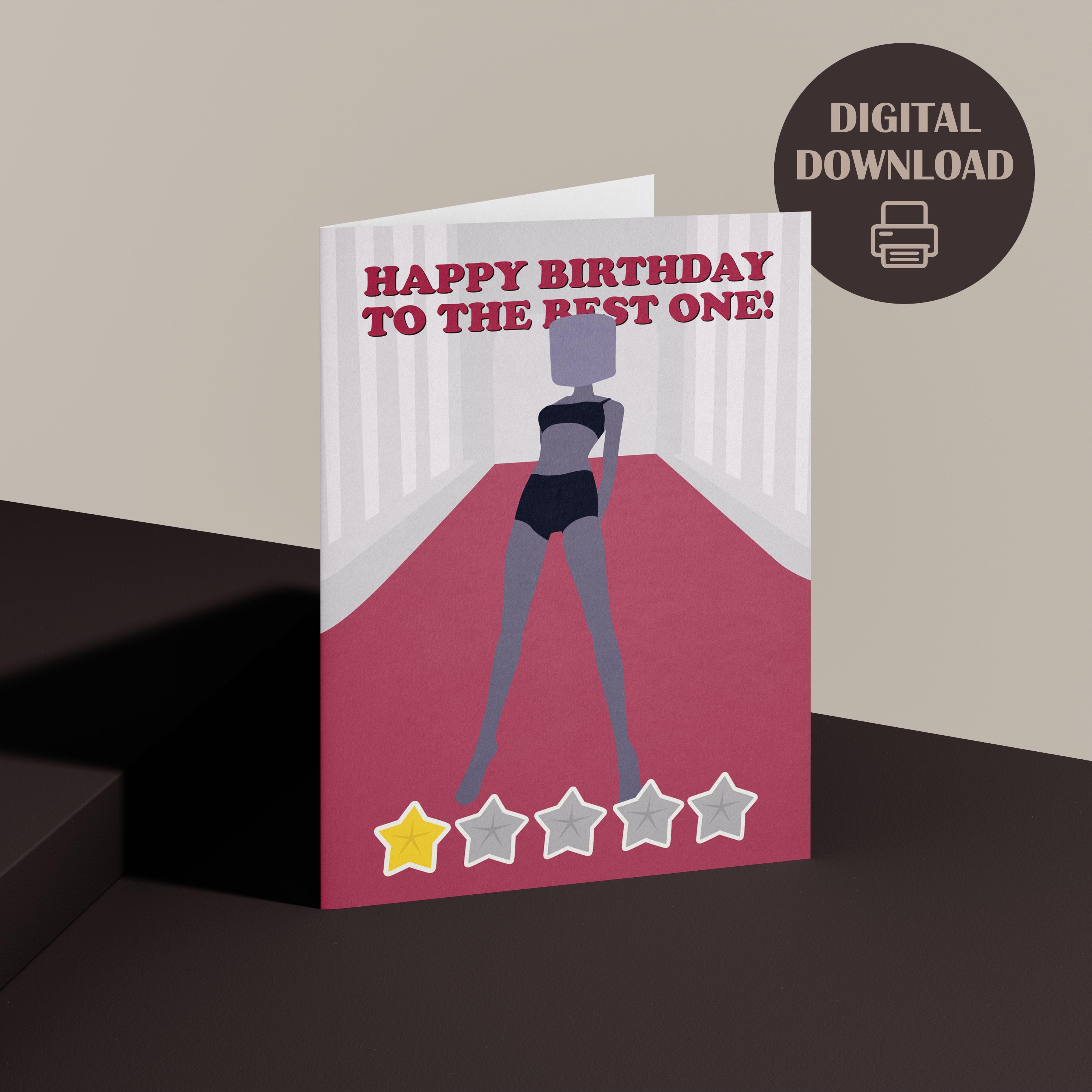 Dress to Impress Funny One-star Fashion Birthday Card (digital Download) -  Etsy