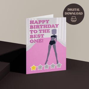 Vestido para impressionar cartão de aniversário DIGITAL Download engraçado cartão de felicitações One Star Roblox DTI Feliz aniversário cartão engraçado para impressão para amigos