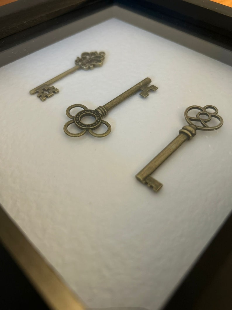 Framed Keys / Vintage Home Decor / Rustic Home Decor / Handmade Art ...
