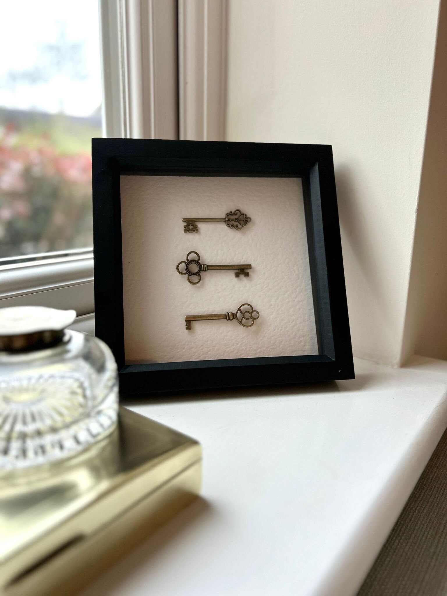 Framed keys / Vintage Home Decor / Rustic Home Decor / Handmade art / Vintage Home Decor / Rustic Wall art / Wedding gift / Home ornament