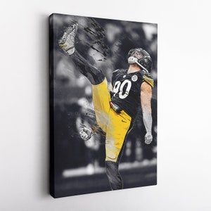 T.J.Watt Poster Celebration Pittsburgh Steelers NFL Hand Made Posters Canvas Framed Print Wall Kids Art Man Cave Gift Home Decor
