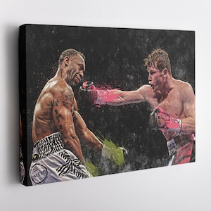 Canelo Álvarez vs. Austin Trout Canvas Print - The Super Welterweight Fight Wall Art, Boxing Decor for Home & Man Cave, Framed Poster