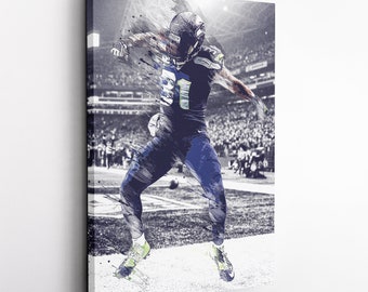 Kam Chancellor Celebration Poster Seattle Seahawks Football Hand Made Posters Canvas Print Wall Art Man Cave Gift Home Kids Decor