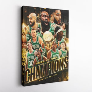 Boston Celtics 2024 NBA Championship Canvas Wall Art Home Decor Framed Poster Print