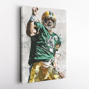 Brett Favre Poster, Green Bay Packers - Canvas Print, Framed Poster, Kids Decor, Man Cave Gift, Wall Art Decor, Canvas Wrap