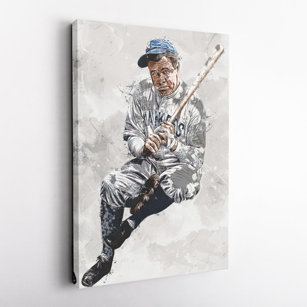 Babe Ruth Poster, New York Yankees, Canvas Print, Framed Poster, Home ...
