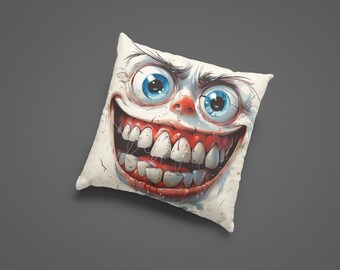 Creepy But Cuddly White Monster Cushion CoziCrits Spooky Cute Plush Pillow Cartoon Monster Decor Soft Throw Pillow Gift for Kids & Adults