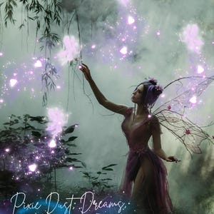Gothic Fairy Poster, Digital Art Print, Wall Art, Fantasy Art, Motivational Quote Poster, Dark Fairy Wall Art, Downloadable Wall Art