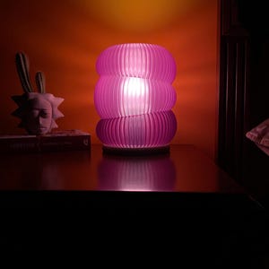Purple Bedside Lamp, Wavy Table Lamp, Cozy Table Lamp, Ambient Table Lamp, Dimmable Reading Lamp, Warm Mood Lighting, Bedroom Lamp