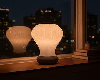 Wavy Dimmable Table Lamp: Modern Bedside Mood Lighting