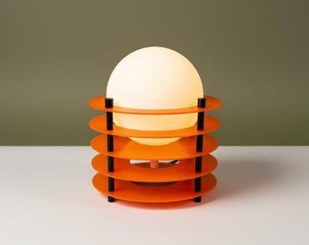 Lampe de table Space Age de couleur orange rétro : éclairage moderne