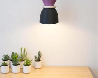 Lampada a sospensione pastello stampata in 3D: moderna lampada da soffitto in biopolimero