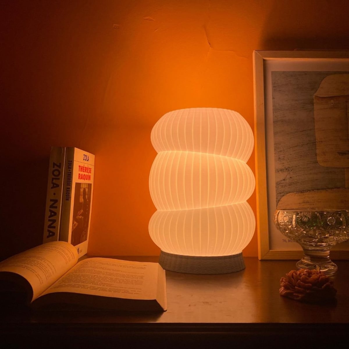 Bedside Table Paper Lamps - US Dimmable