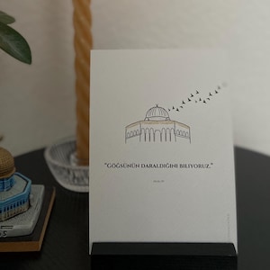 Dekorative A6 Karten, orientalisch, islam, Quran, Affirmation, schwarz, Holz, Tischdeko, ayet, Kudüs, Kabe, Home, Dekoration, Geschenkidee