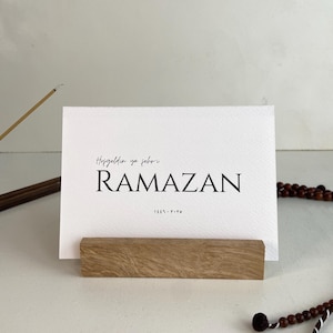 Calendrier Ramadan avec base en bois, Ayet, Kuran, motivation, oriental