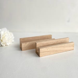 Suporte de madeira para decoração de mesa, porta-cartões postais, calendário, feito à mão, base, porta-folhetos, porta-cartões de visita
