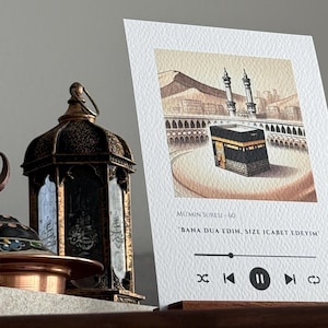 Dekorative A6 Karten, orientalisch, islam, Quran, Affirmation, schwarz, Holz, Tischdeko, ayet, Kudüs, Kabe, Home, Dekoration, Geschenkidee