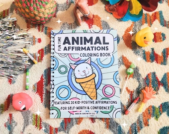 子どものための動物ぬり絵：ポジティブな肯定と自信
