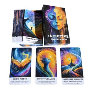 Intuition Oracle Deck – Unlock Your Inner Wisdom, 56- card deck with images and keywords