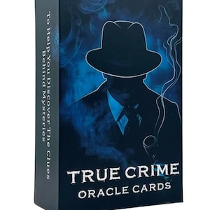 Cartas del Oráculo de Crímenes Reales, baraja de 80 cartas con palabras clave