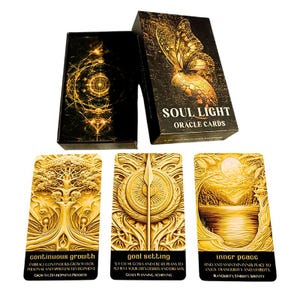Cartas del Oráculo de la Luz del Alma: baraja de 56 cartas con palabras clave e imágenes poderosas, que te conectan con el universo y la luz propia.