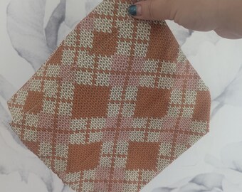 Orange Knit Stitch Yarn Cozy and Project Bag