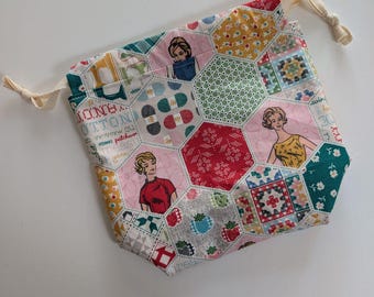 Vintage Women Inspired Yarn Cozy and Project Bags