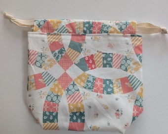 Quilted Wedding Rings Pattern Inspired Yarn Cozy and Project Bags