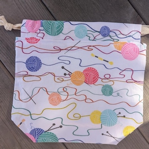 Yarn, Knitting, Crochet Embroidery Inspired Project Bag |