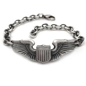 Vintage Sterling Silver WWII US Air Force Pilot Wing Bracelet - Etsy