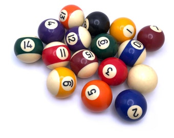 Vintage Individual Small Mini Pool Balls Billiards Sold Per Ball Colorful
