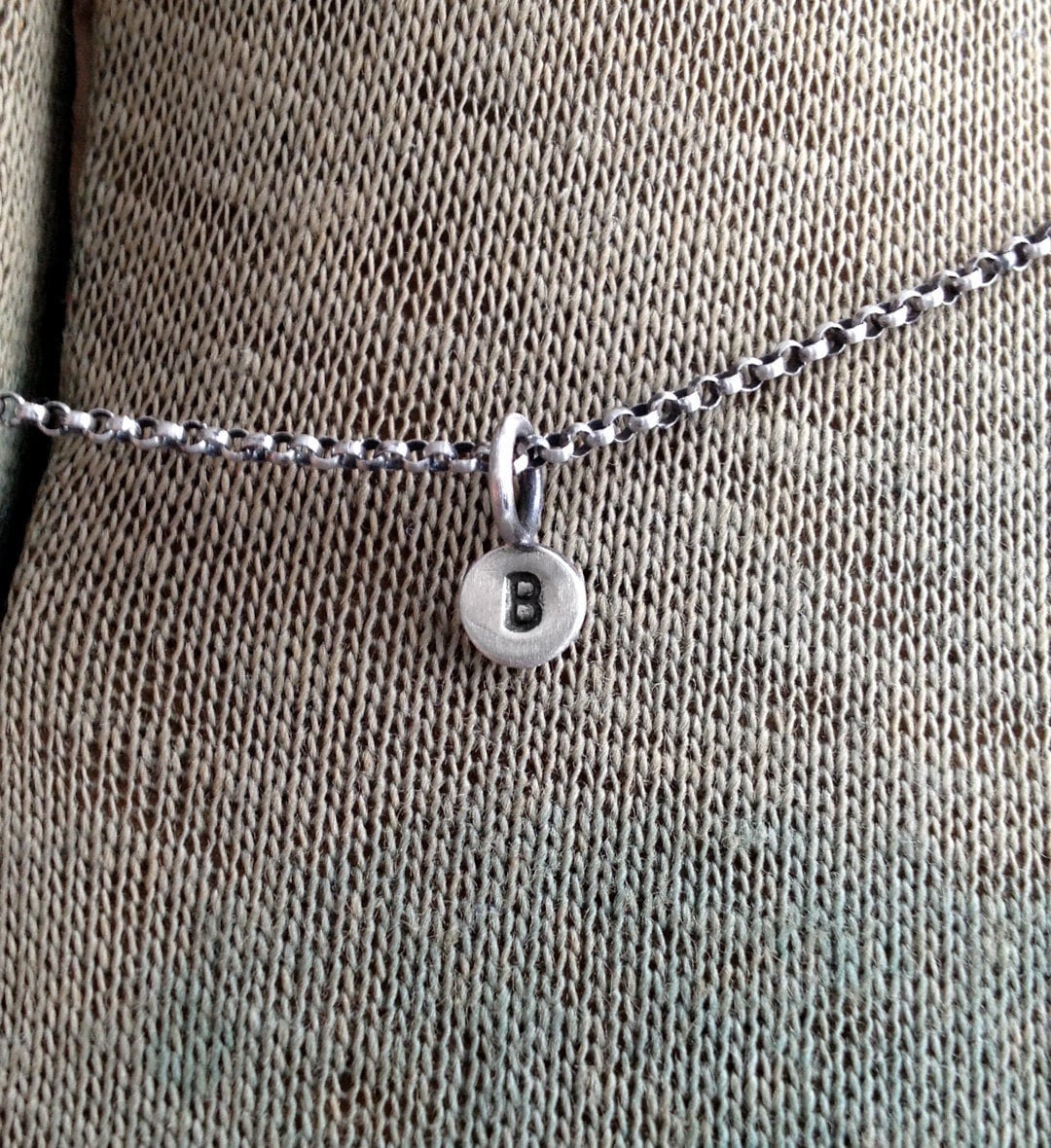 Paddle Tags Personalized Sterling Silver Initial Charm: Stamped Paddle Tag Necklace ...