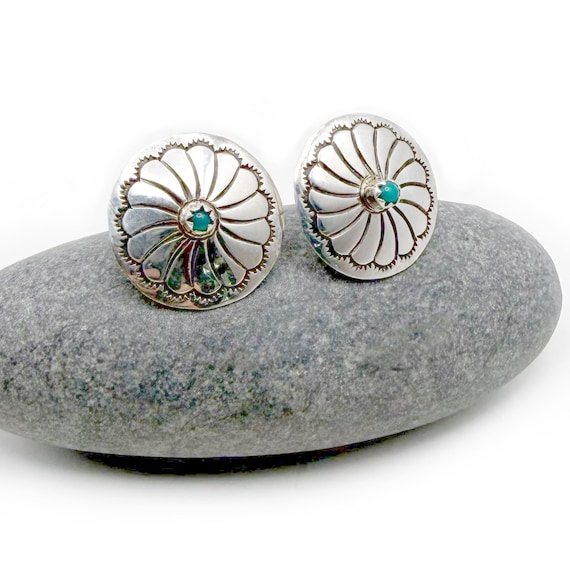 Round Post Back Pierced Stud Post Back Earrings N… - image 1