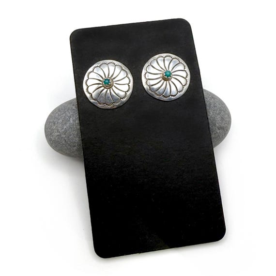 Round Post Back Pierced Stud Post Back Earrings N… - image 2