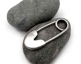 Sterling Silver Fibula Safety Shawl Pin Handmade One of a Kind Brooch