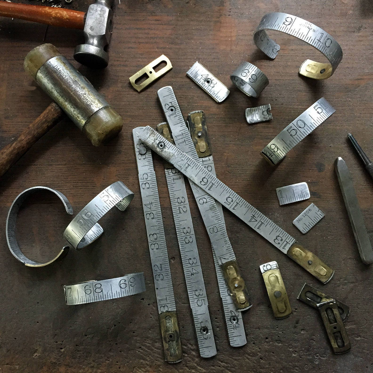 Small Size Ruler Bracelet Vintage Repurposed Upcycled Aluminum | Etsy