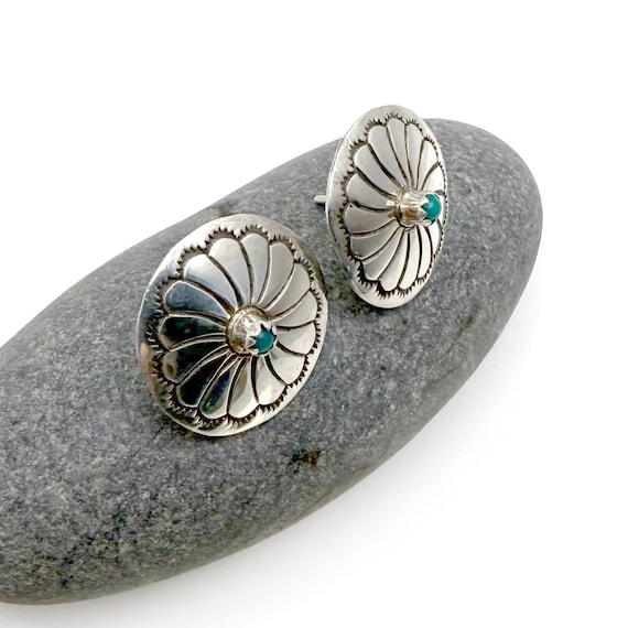 Round Post Back Pierced Stud Post Back Earrings N… - image 3