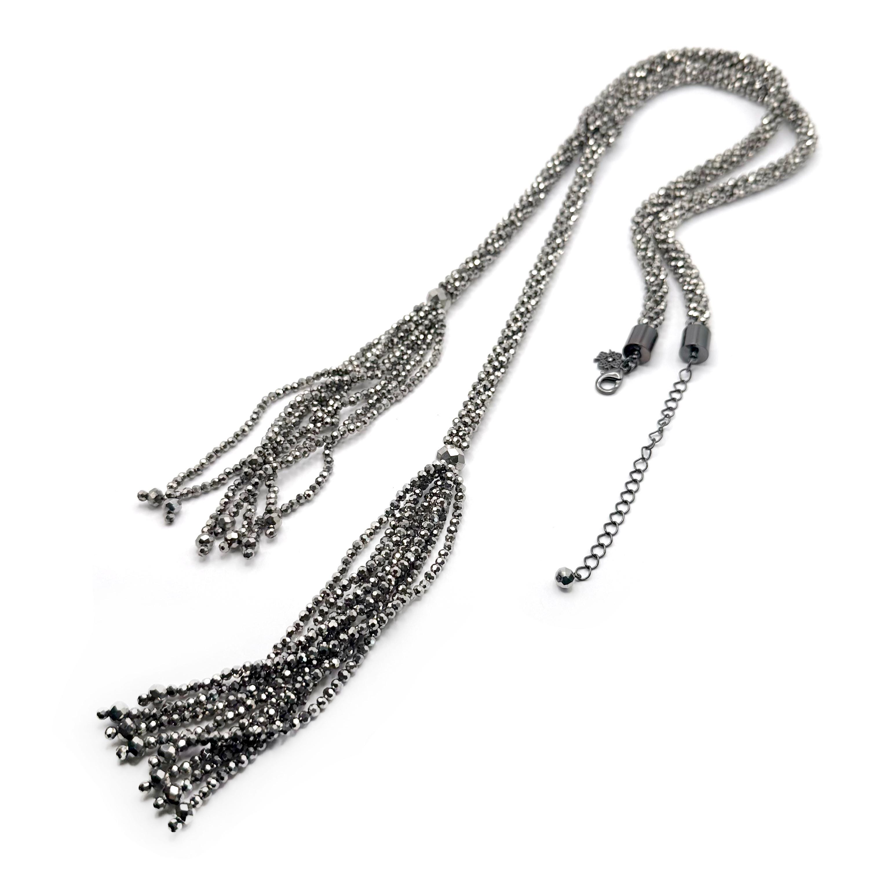 White House Black Market M/L Crystal Chain Belt Red White Beaded Silver NWT White House Black Market Clothing - Walmart.com main image 4
