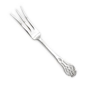 Lunt Chippendale Sterling Lemon Fork Three Tine Vintage Pierced Handle Deco