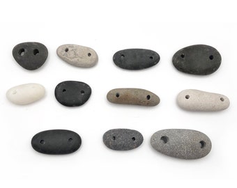 Drilled Lake Erie Natural Beach Stones Two Holes